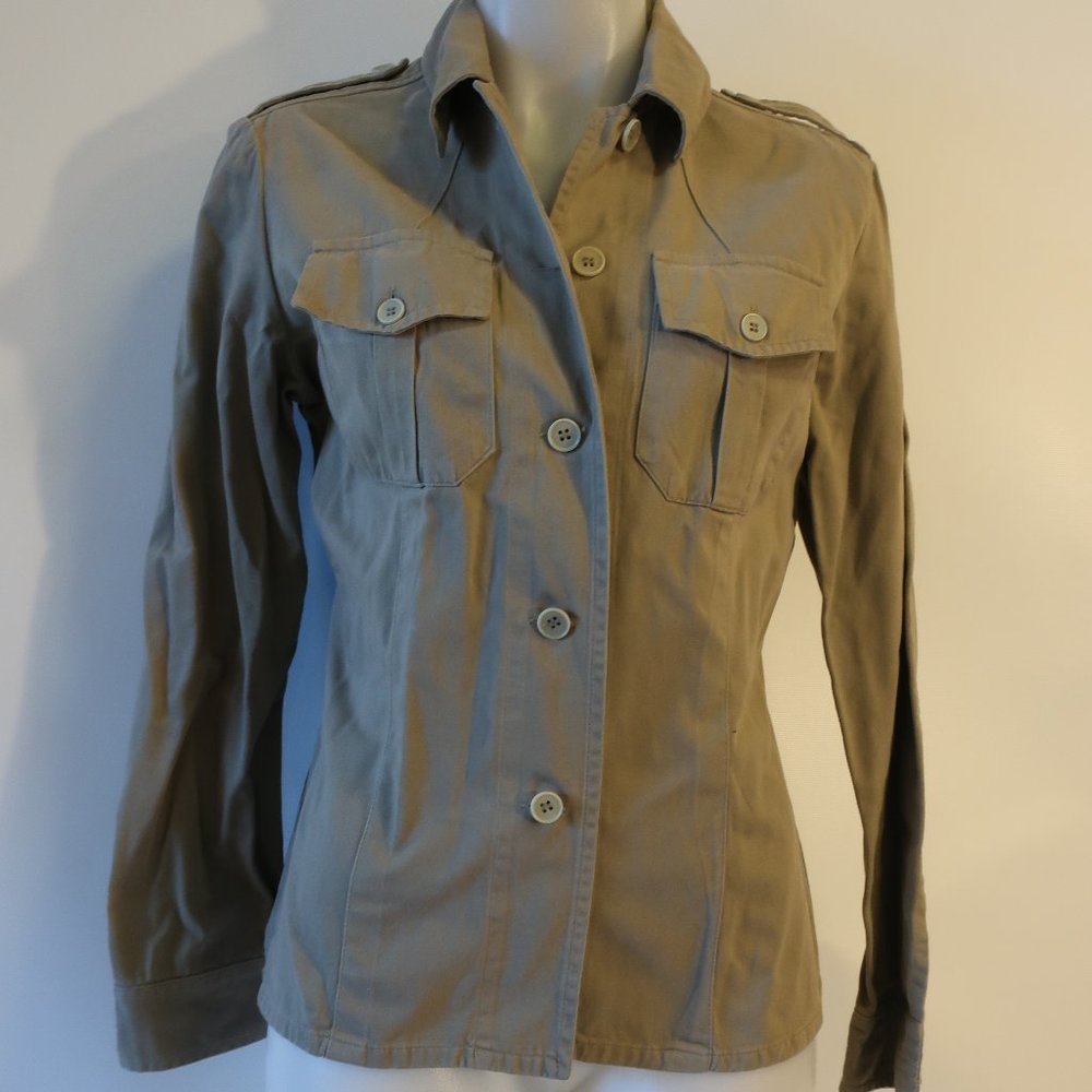 Womens Moreno Martini Da Firenze Army Green Red Serpent Button-Up Shirt Top M *